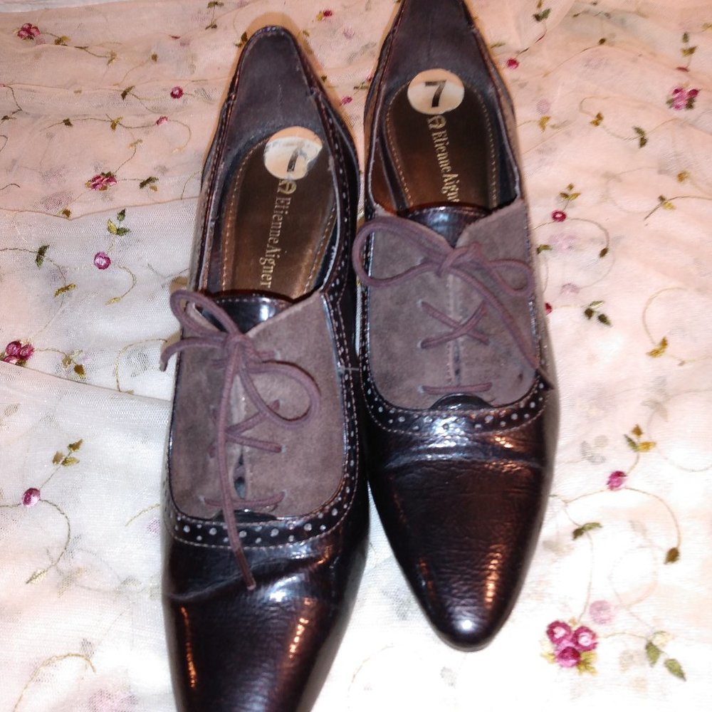 🌎 Etienne Aigner || 3" Brown Wingtip Shoes